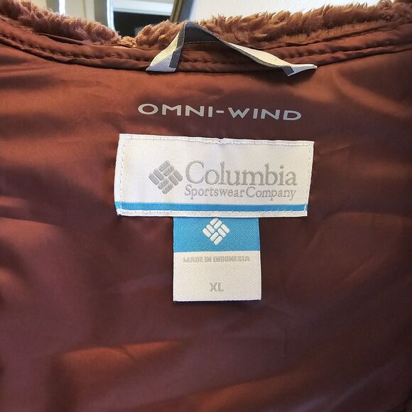 Columbia Omni-Wind Softshell Fleece Lined Maroon Jacket Coat Hood Womens XL New - Picture 7 of 10